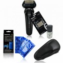 Електробритва Panasonic ES-LS6A-K820-AS2 в комплекті з додатковим зміним ножем-сіточкою для електробритв Panasonic WES-9600-Y1361/миючим засобом  WES-4L03-803